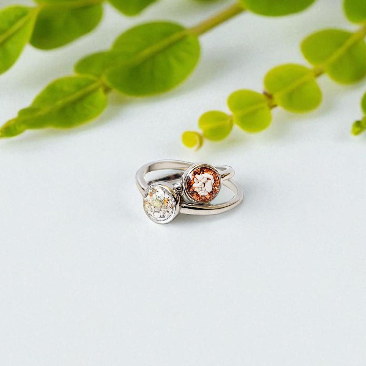 Round Solitaire Cremation Ash Ring - Stainless Steel Memorial Keepsake Jewelry 6mm